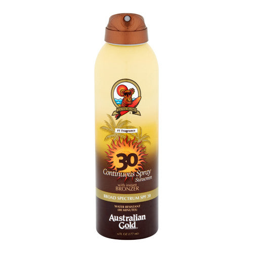 Australian Gold SPF 30 Continuous Spray Sunscreen with Instant Bronzer, 6 Oz